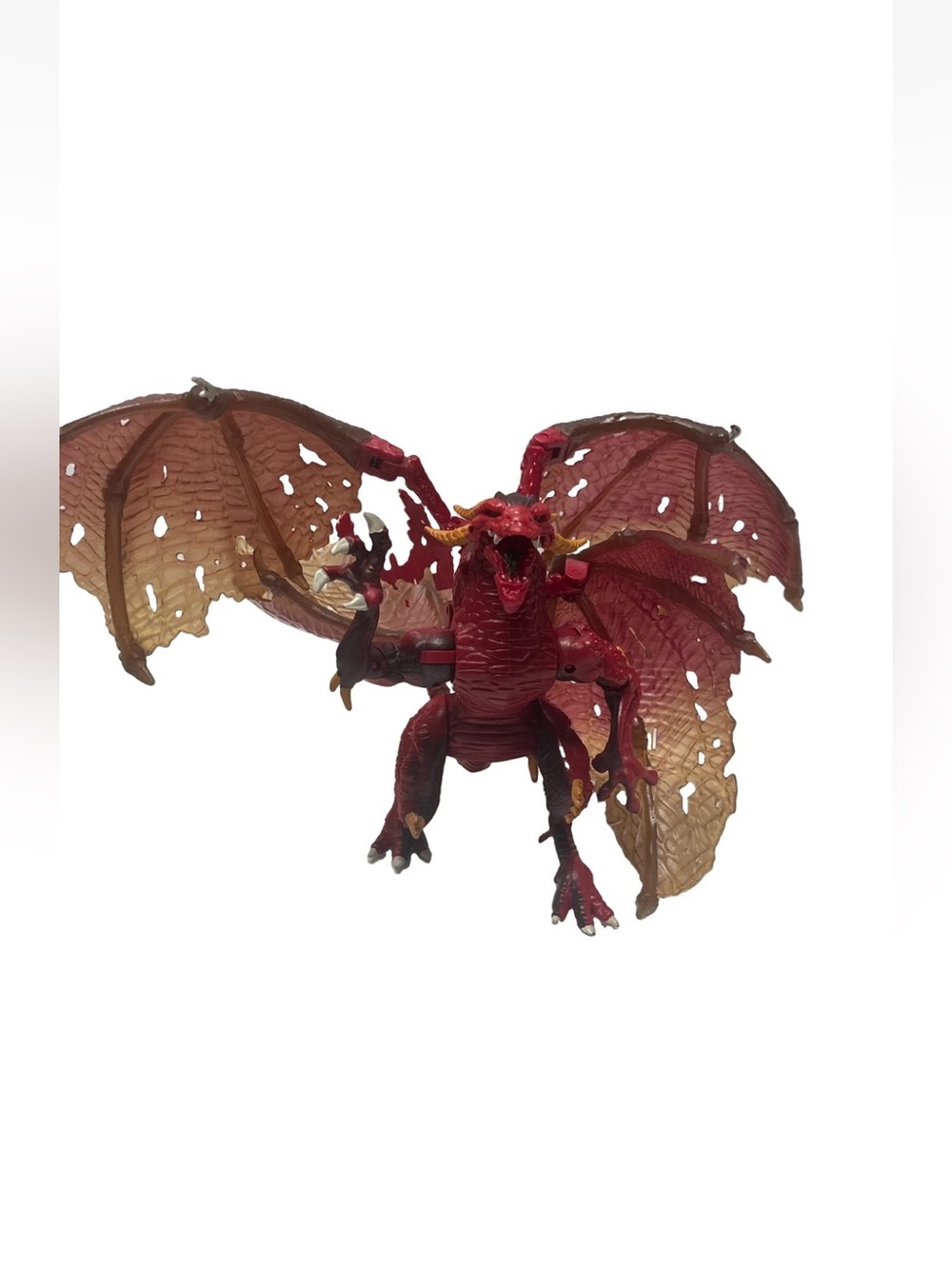 Mega Bloks Plasma Dragons Balefyre Red 4 Wings Toy 7” Toy